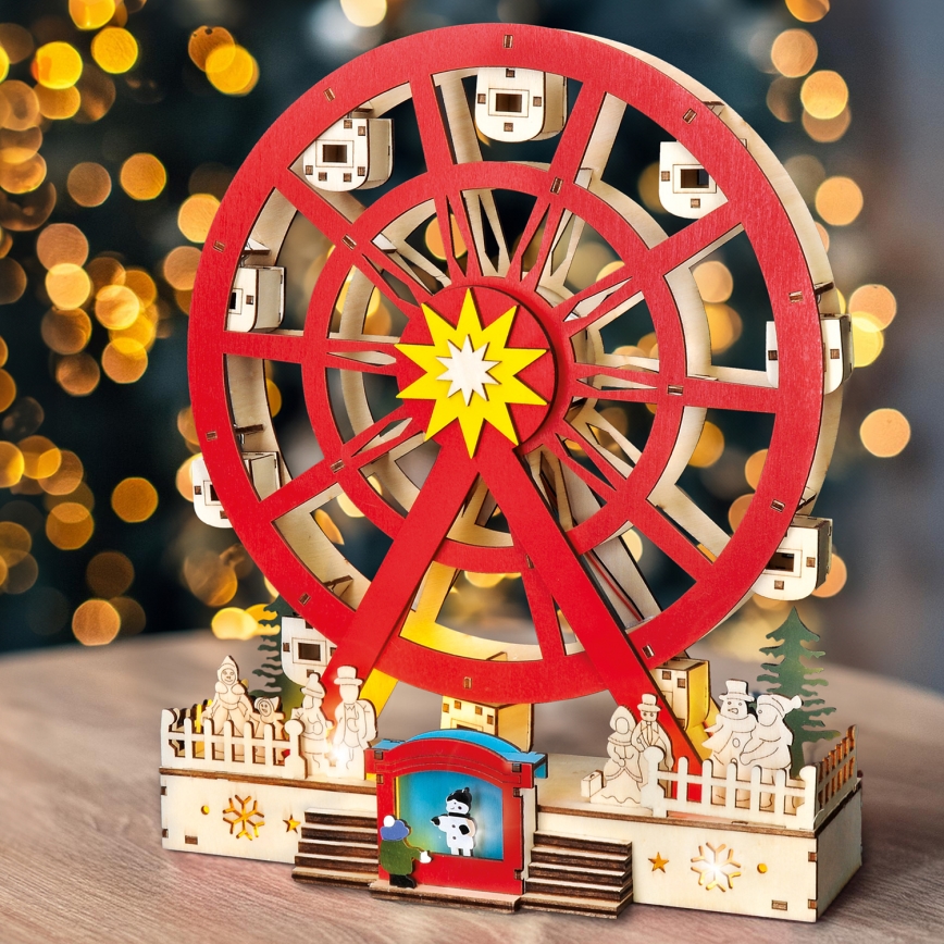 Χριστουγεννιάτικο διακοσμητικό LED LED/2xAA/θερμό λευκό carousel