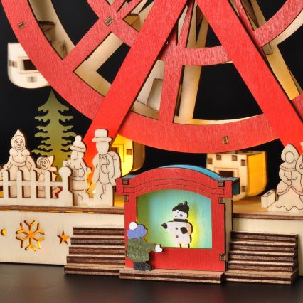 Χριστουγεννιάτικο διακοσμητικό LED LED/2xAA/θερμό λευκό carousel