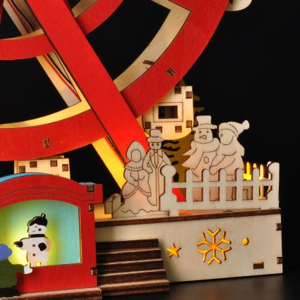 Χριστουγεννιάτικο διακοσμητικό LED LED/2xAA/θερμό λευκό carousel