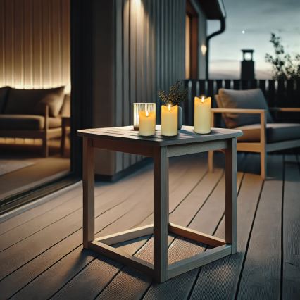 ΣΕΤ 3x LED Natural wax κερί LED/3xAAA/θερμό λευκό