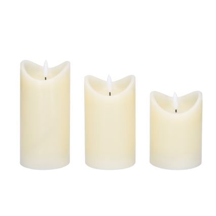 ΣΕΤ 3x LED Natural wax κερί LED/3xAAA/θερμό λευκό