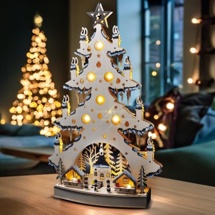 Χριστουγεννιάτικο διακοσμητικό LED LED/2xAA/θερμό λευκό δέντρο