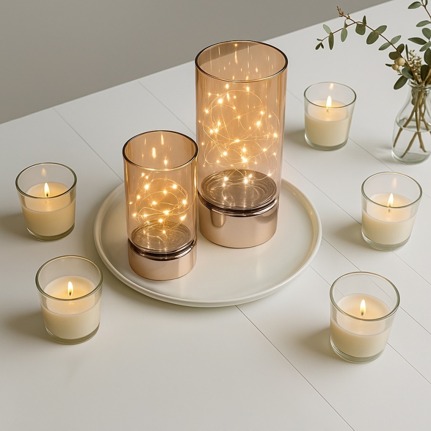 ΣΕΤ 2x LED χριστουγεννιάτικα φωτάκια 20xLED+10xLED/2xAA+3xAA θερμό λευκό