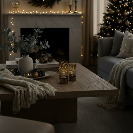 ΣΕΤ 2x LED χριστουγεννιάτικα φωτάκια 20xLED+10xLED/2xAA+3xAA θερμό λευκό