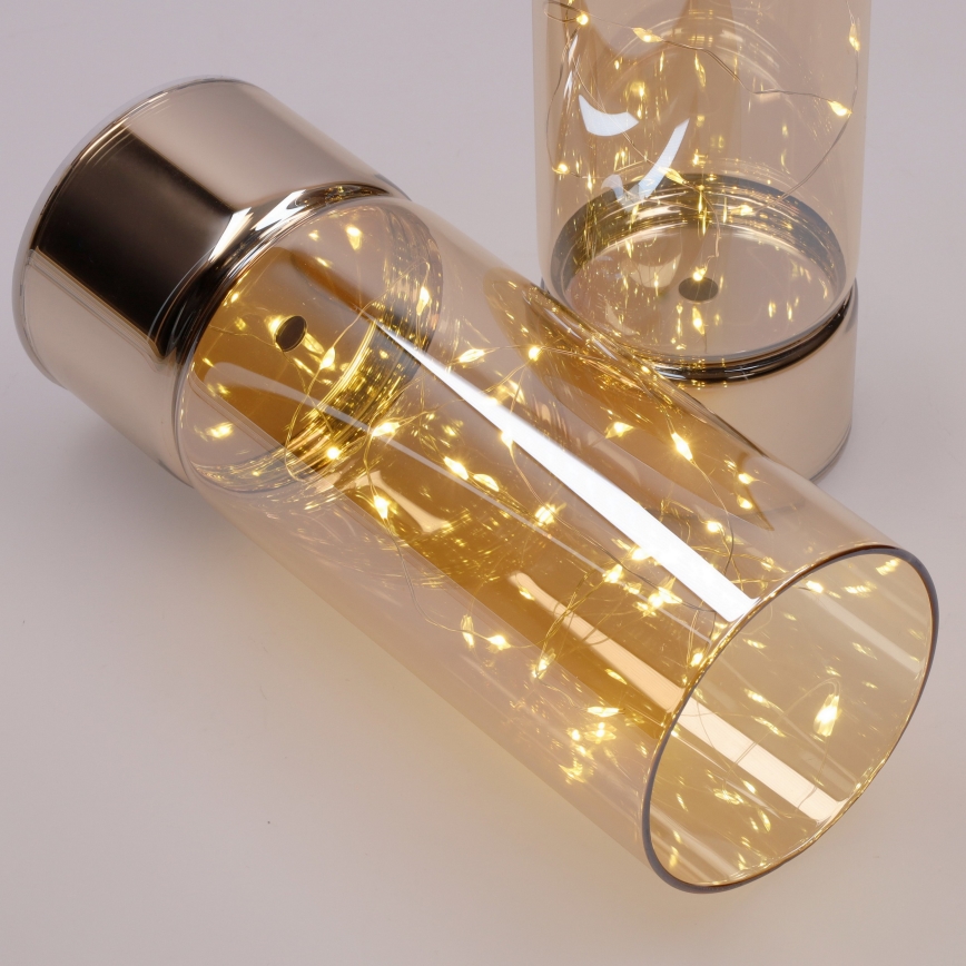 ΣΕΤ 2x LED χριστουγεννιάτικα φωτάκια 20xLED+10xLED/2xAA+3xAA θερμό λευκό