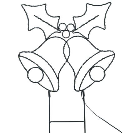 LED εξωτερική χριστουγεννιάτικη διακόσμηση 100xLED/3xAA IP44, θερμό λευκό, κουδούνια