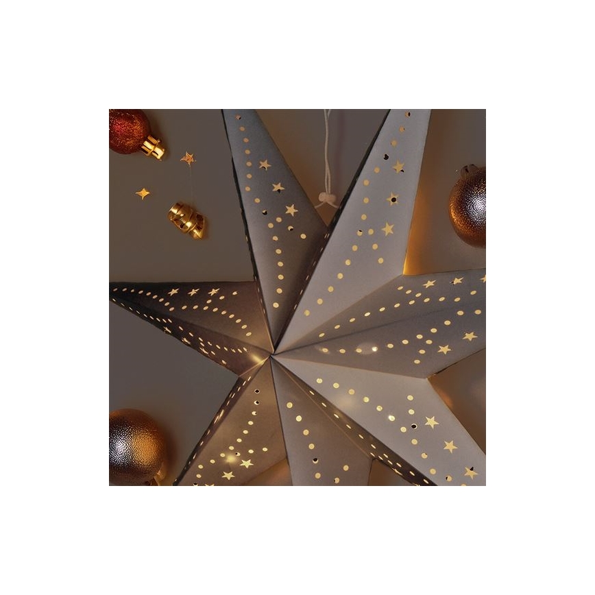 LED Χριστουγεννιάτικο διακοσμητικό 20xLED/2xAA θερμό λευκό ασημί αστέρι