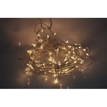LED εξωτερική χριστουγεννιάτικη κουρτίνα 120xLED/8 λειτουργίες 9m IP44 θερμό λευκό