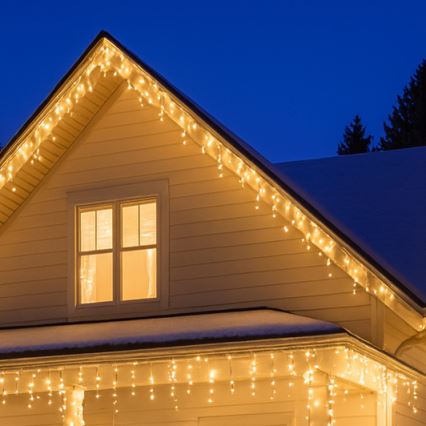 LED εξωτερική χριστουγεννιάτικη κουρτίνα 360xLED/8 λειτουργίες 15m IP44 ζεστό λευκό