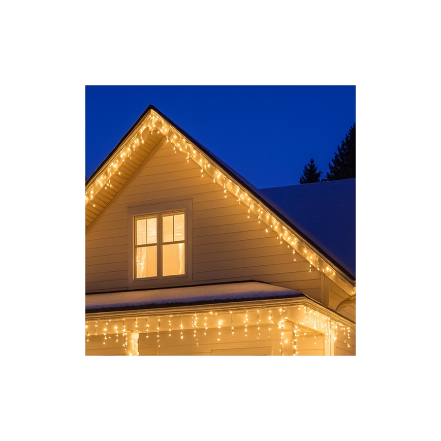 LED εξωτερική χριστουγεννιάτικη κουρτίνα 360xLED/8 λειτουργίες 15m IP44 ζεστό λευκό