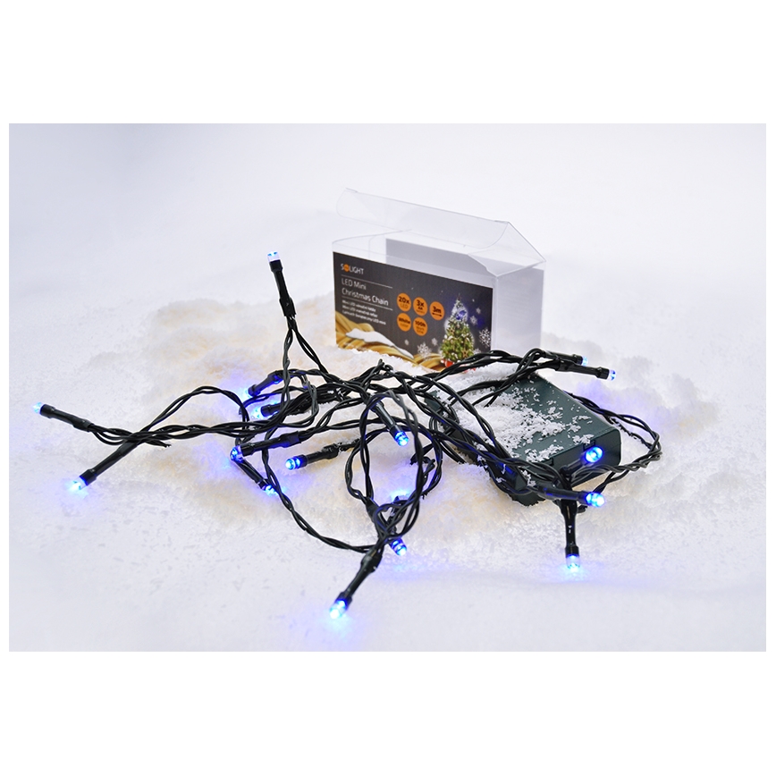 LED Χριστουγεννιάτικα λαμπάκια 20xLED/3xAA 3,3m μπλε