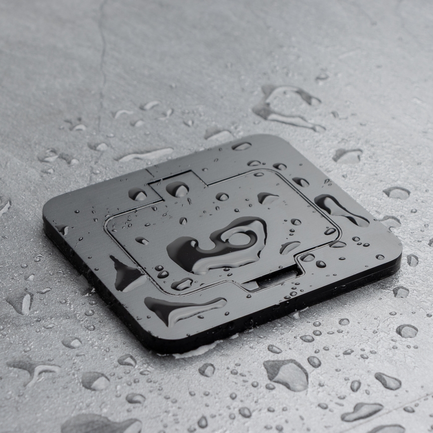 Εξωτερική χωνευτή πρίζα δαπέδου IP55 μαύρη ορθογώνια