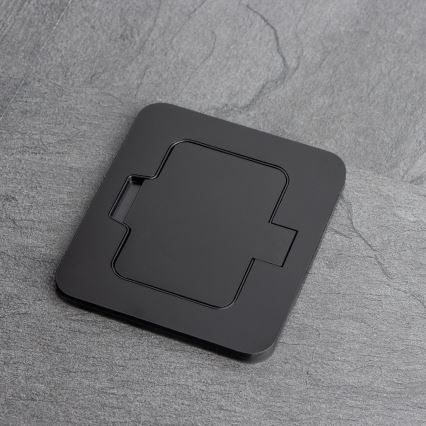 Εξωτερική χωνευτή πρίζα δαπέδου IP55 μαύρη ορθογώνια