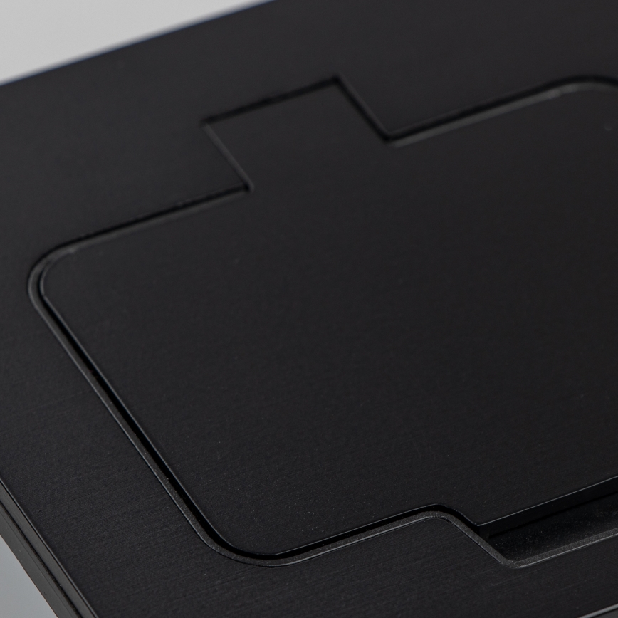 Εξωτερική χωνευτή πρίζα δαπέδου IP55 μαύρη ορθογώνια