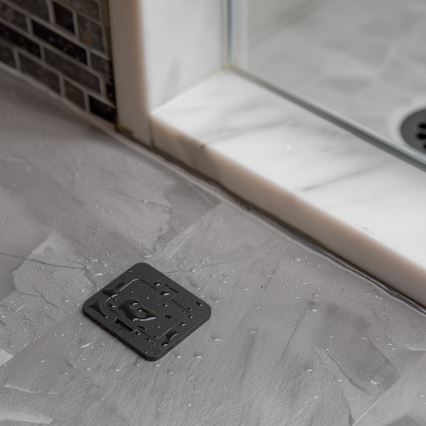 Εξωτερική χωνευτή πρίζα δαπέδου IP55 μαύρη ορθογώνια