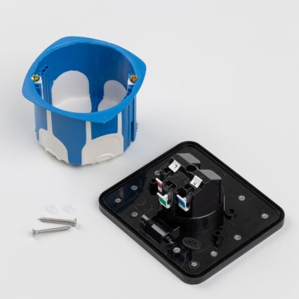 Εξωτερική χωνευτή πρίζα δαπέδου IP55 μαύρη ορθογώνια