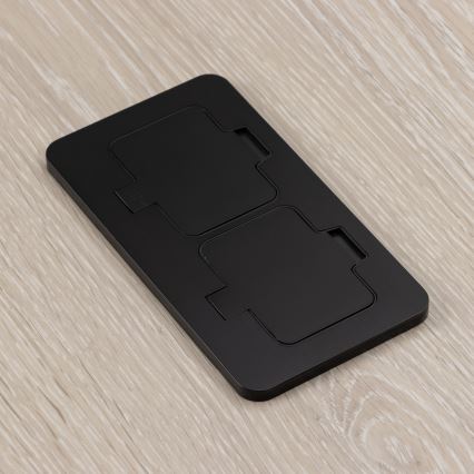 Solight 5B323B - Εξωτερική χωνευτή διπλή πρίζα δαπέδου IP55 μαύρη ορθογώνια