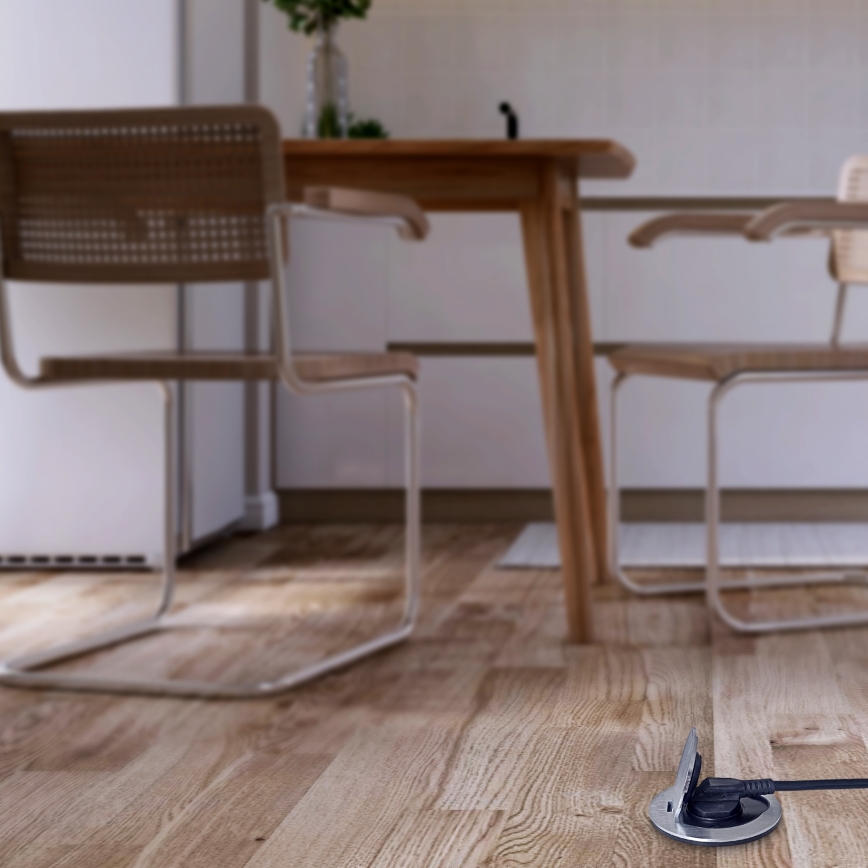 Χωνευτή πρίζα δαπέδου εξωτερικού χώρου IP55 στρογγυλή