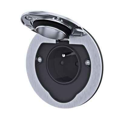 Χωνευτή πρίζα δαπέδου εξωτερικού χώρου IP55 στρογγυλή