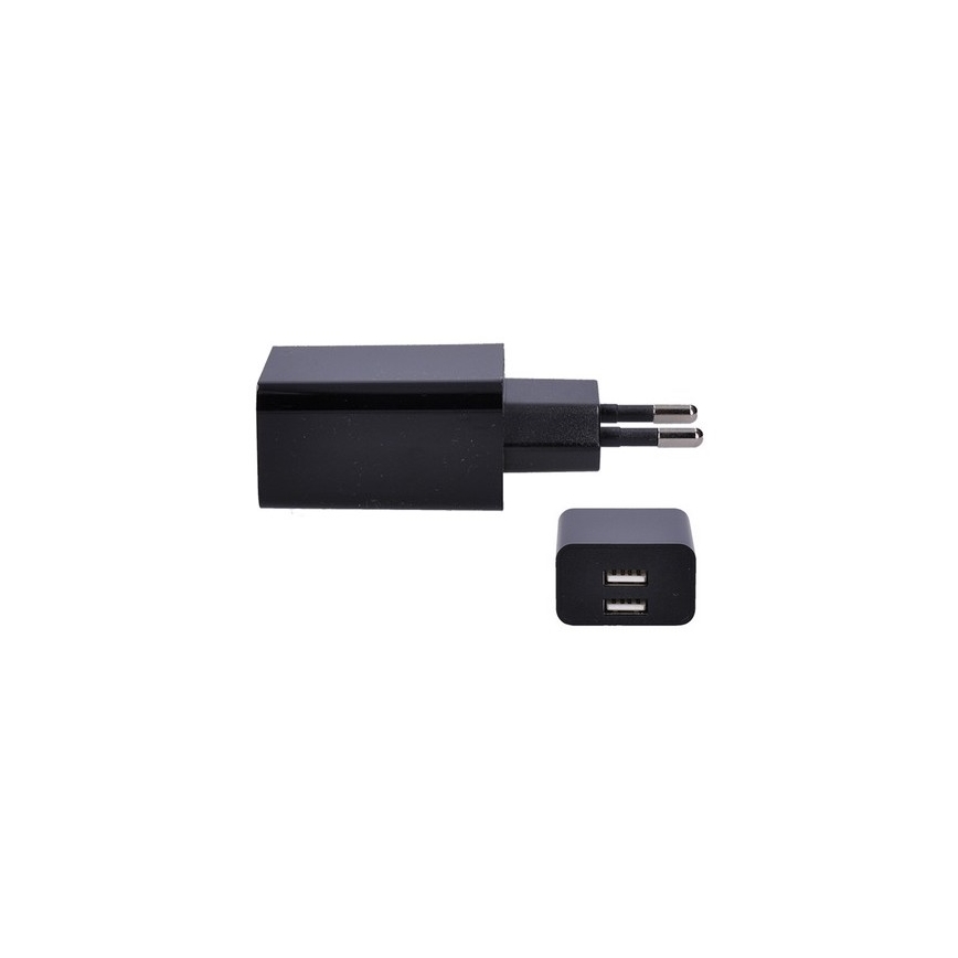 Προσαρμογέας φόρτισης 2xUSB / 3100mA / 230V μαύρος