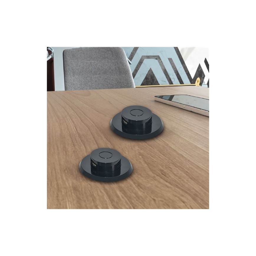 Χωνευτός USB φορτιστής USB A+C μαύρο