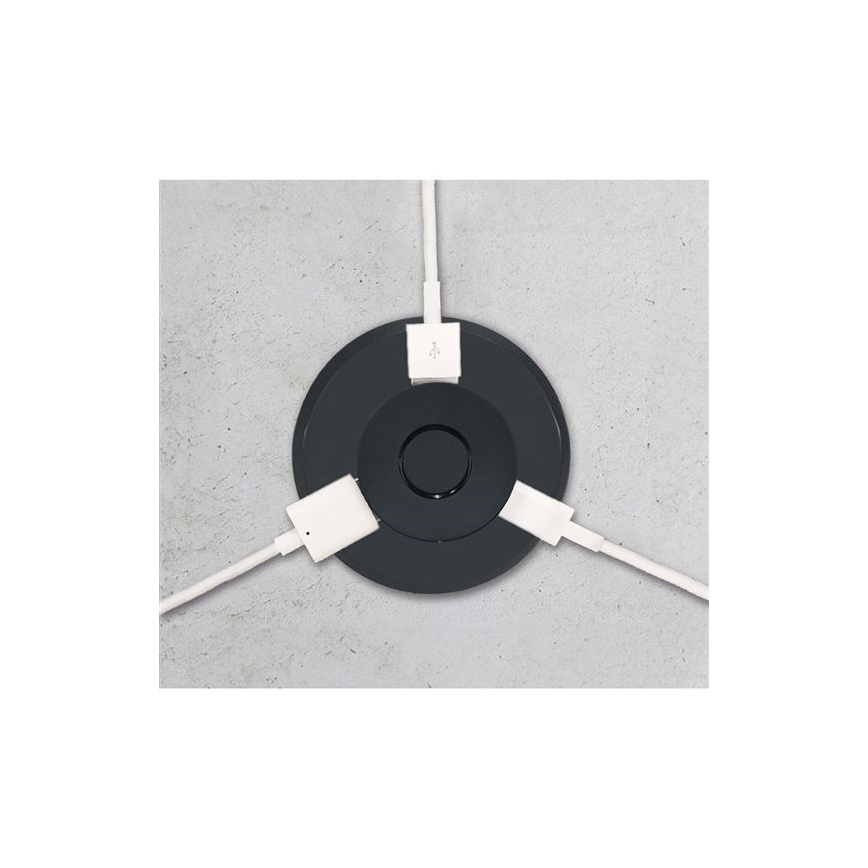Χωνευτός USB φορτιστής USB A+C μαύρο