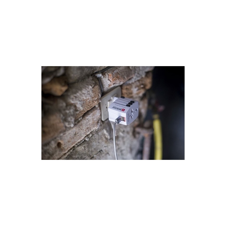Διεθνής αντάπτορας ταξιδιού 230V +  2x θύρα USB