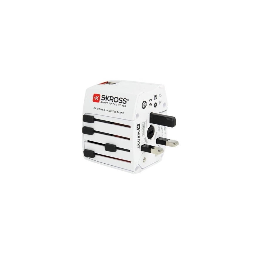Διεθνής αντάπτορας ταξιδιού 230V +  2x θύρα USB