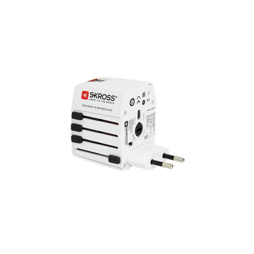 Διεθνής αντάπτορας ταξιδιού 230V +  2x θύρα USB