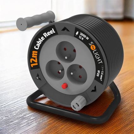 Καλώδιο προέκτασης σε τύμπανο 3 υποδοχών 12 m