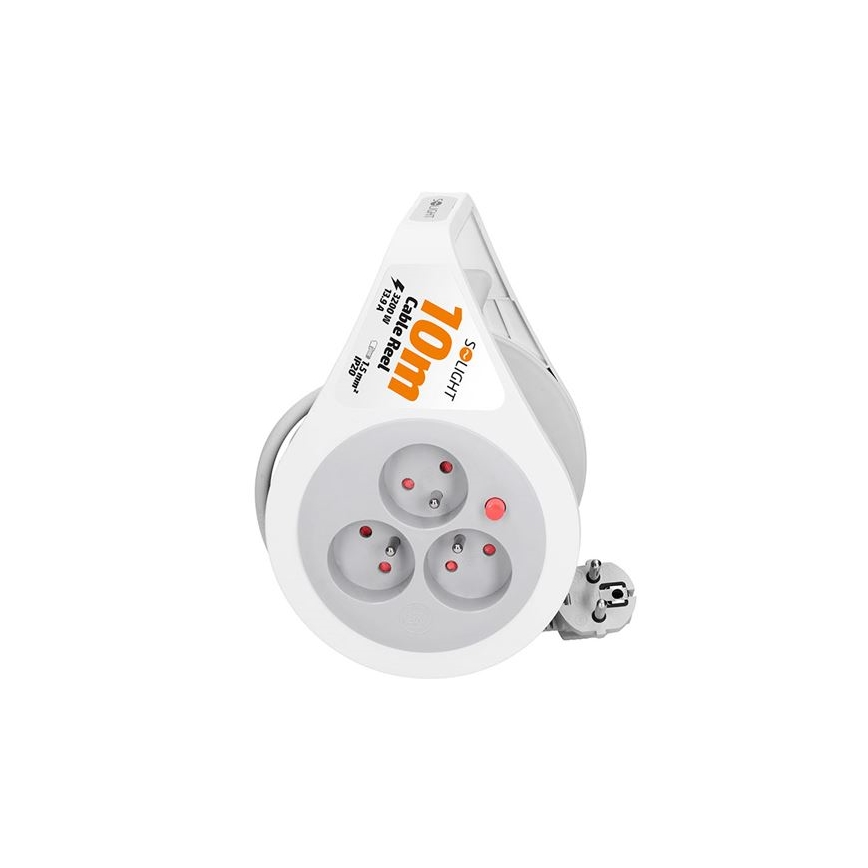 Καλώδιο επέκτασης σε τύμπανο με 3 υποδοχές, 10 m