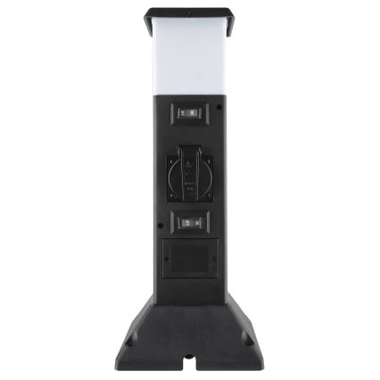 Εξωτερικό φωτιστικό με 2 πρίζες 1xE14/15W/230V IP44 μαύρο
