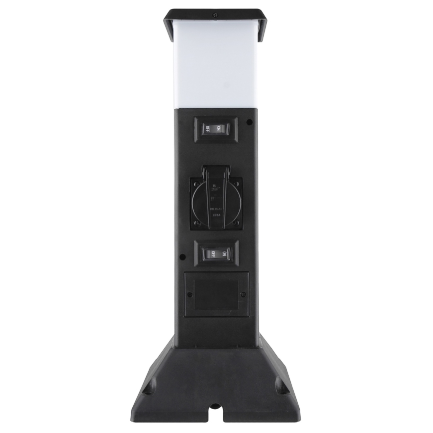 Εξωτερικό φωτιστικό με 2 πρίζες 1xE14/15W/230V IP44 μαύρο