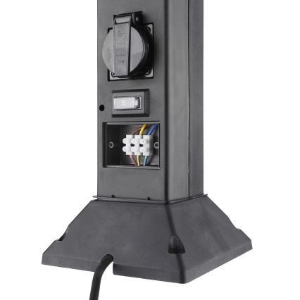 Εξωτερικό φωτιστικό με 2 πρίζες 1xE14/15W/230V IP44 μαύρο