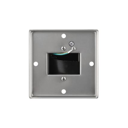 Στύλος πρίζας κήπου 2Z 230V IP44 ματ χρώμιο γωνιακός