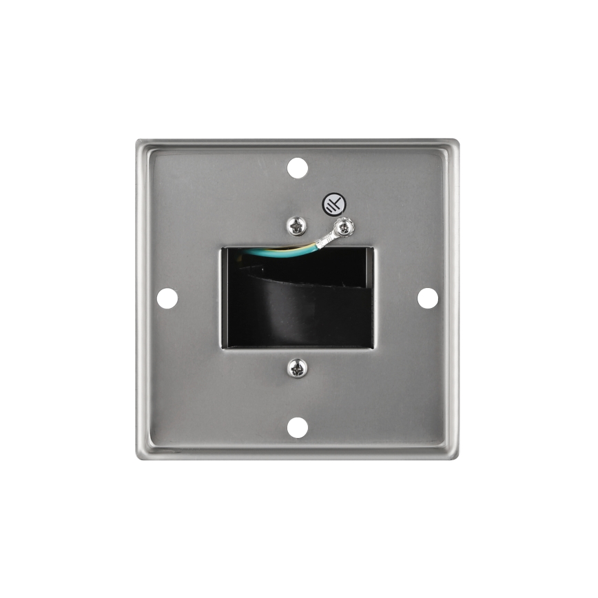Στύλος πρίζας κήπου 2Z 230V IP44 ματ χρώμιο γωνιακός