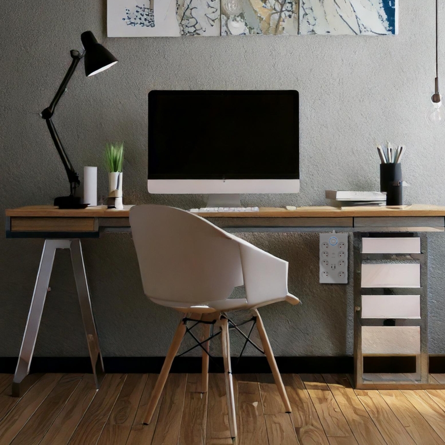 Καλώδιο επέκτασης με διακόπτη και προστασία από υπερτάσεις 8Z Τύπος E + 1xUSB-A + 1xUSB-C 2m λευκό