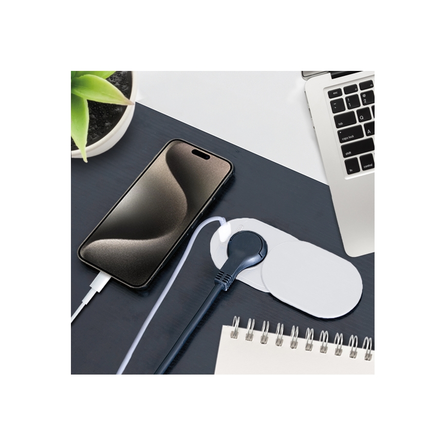 Εντοιχιζόμενη πρίζα 20W, 1 υποδοχή + USB A+C, λευκή