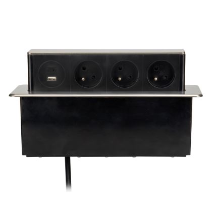 Στήλη πρίζας για επιφάνεια γραφείου 3x230V + USB-A + USB-C