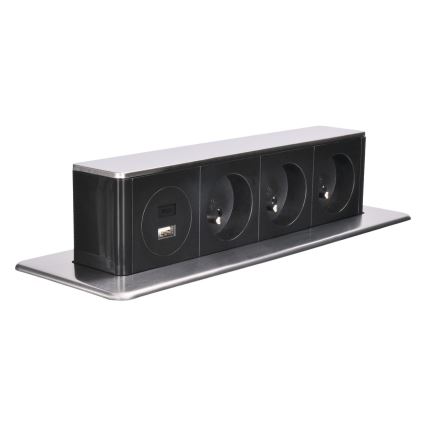 Στήλη πρίζας για επιφάνεια γραφείου 3x230V + USB-A + USB-C