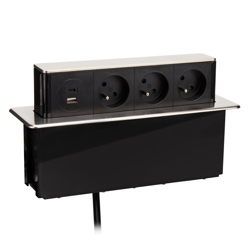 Πολύπριζο γραφείου 3x230V + USB-A + USB-C