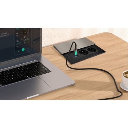 Εντοιχιζόμενη πρίζα 65W με 2 υποδοχές + USB-A + USB-C