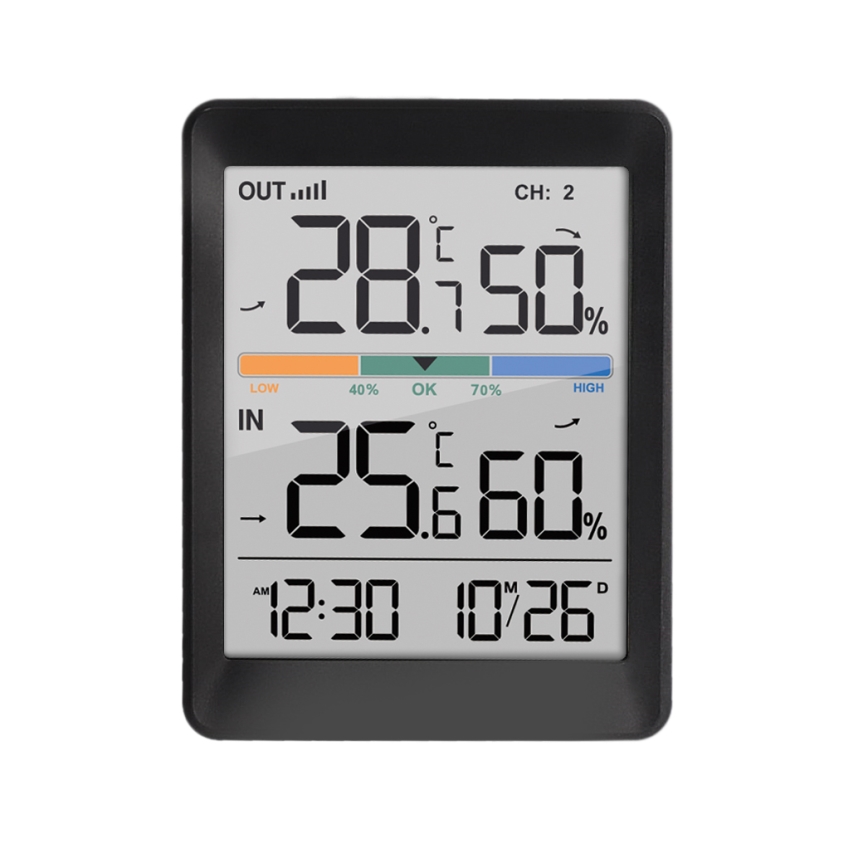 Μετεωρολογικός σταθμός με ξυπνητήρι 2xAAA + 2xAAA μαύρο