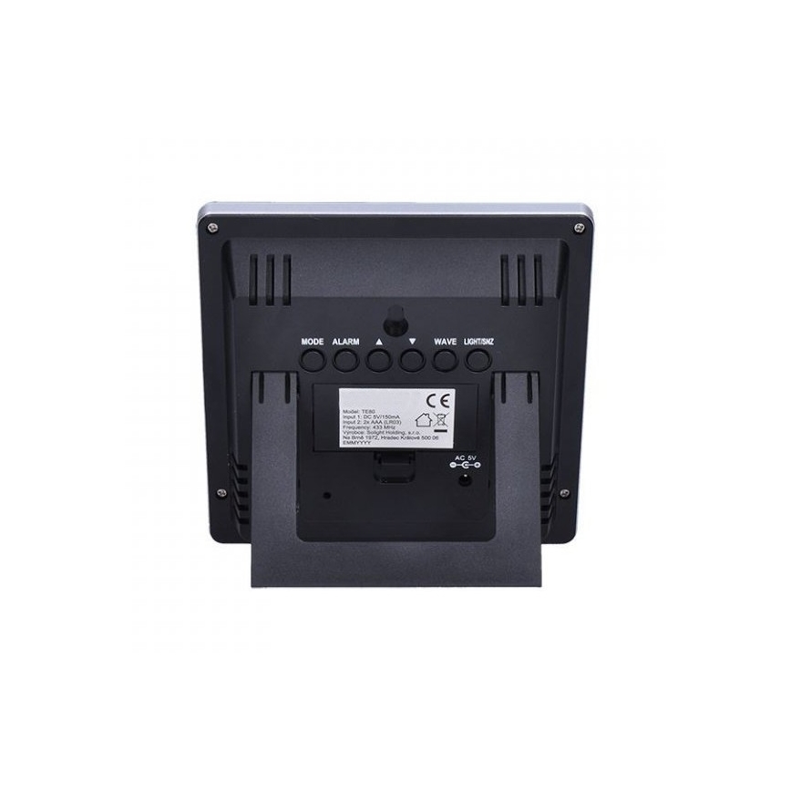 Μετεωρολογικός σταθμός με οθόνη LCD 230V/2xAAA + 2xAAA μαύρο