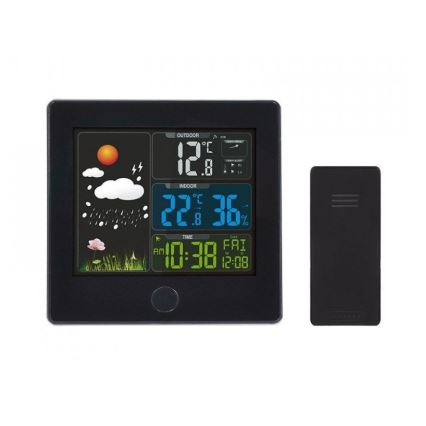 Μετεωρολογικός σταθμός με οθόνη LCD 230V/2xAAA μαύρο