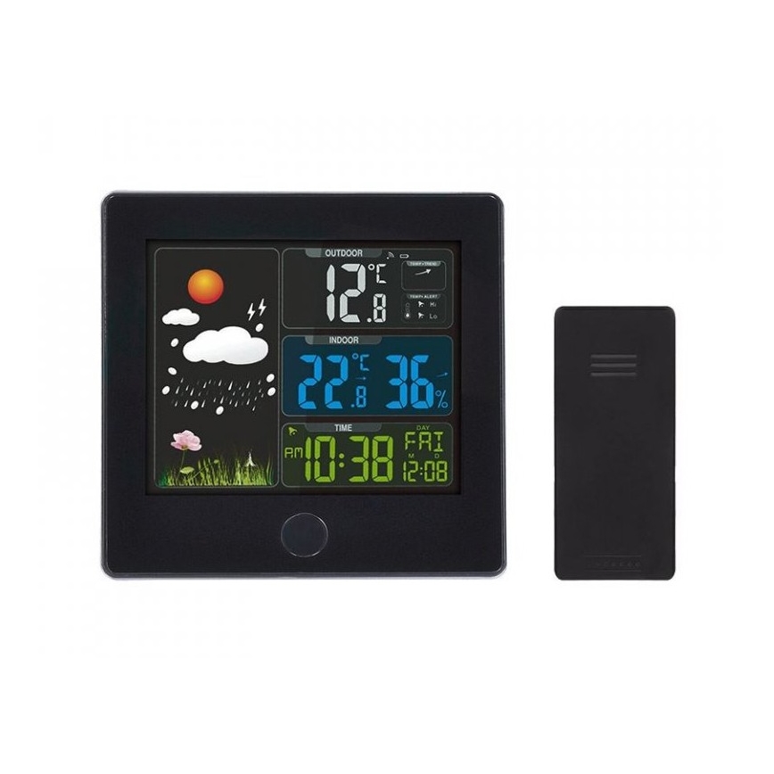 Μετεωρολογικός σταθμός με οθόνη LCD 230V/2xAAA μαύρο