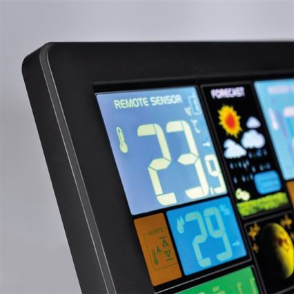 Μετεωρολογικός σταθμός με οθόνη LCD USB 5V/2xAAA + 2xAAA φόρτιση μαύρο