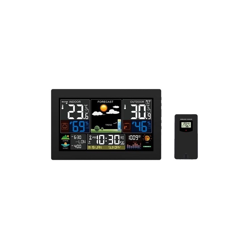 Μετεωρολογικός σταθμός με έγχρωμη οθόνη LCD 230V/2xAA + 2xAA