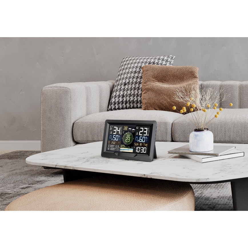 Επαγγελματικοί μετεωρολογικοί σταθμοί με έγχρωμη οθόνη LCD 5V/2xAA + 3xAA + 2xAA Wi-Fi Tuya