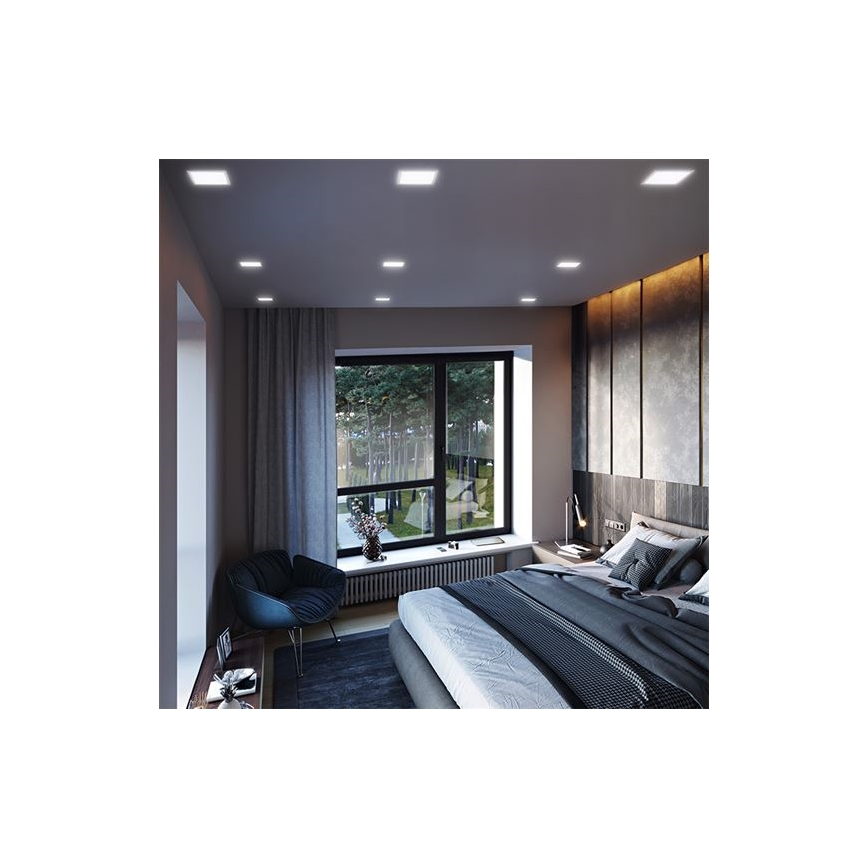 LED φωτιστικό για ψευδοροφή, 12W, 230V, 3000/4000/6000K, 17x17 cm, λευκό